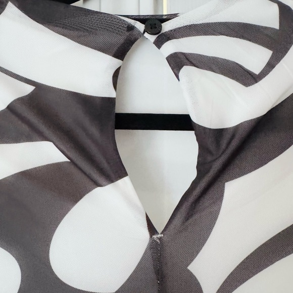 Farm Rio Long Sleeve Printed Slim Mesh Dress - Picture 11 of 12